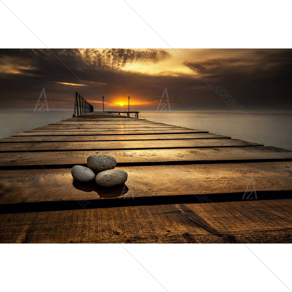 Sea Sunrise Varna, Bulgaria — Fluid marble custom art by ArtzFolio