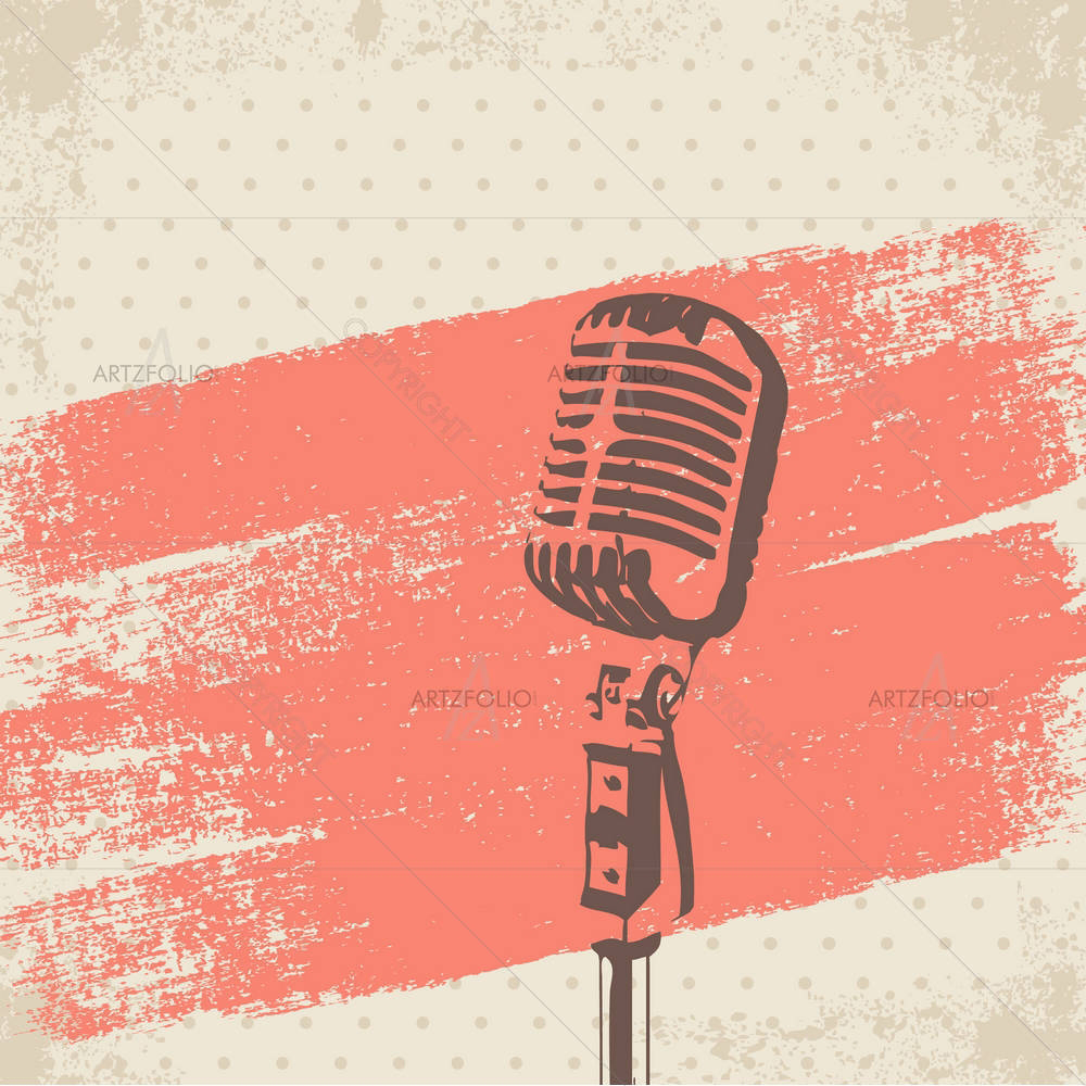 Retro Microphone Brush — custom-size art design 5003960