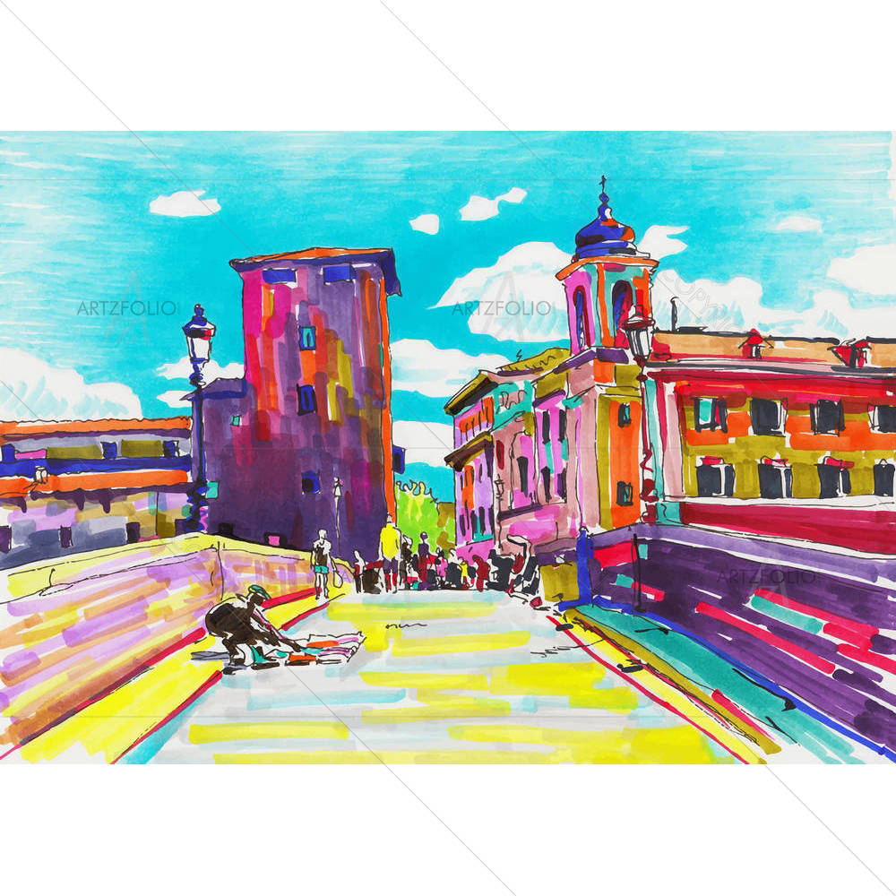Rome Italy Cityscape D3 — custom-size art design 5003983