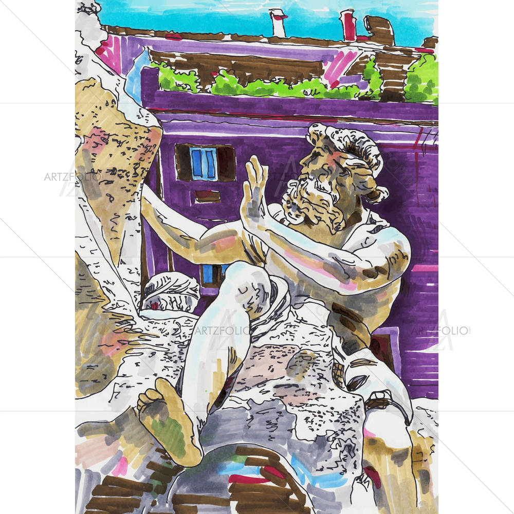 Rome Italy Cityscape D4 — Ancient custom art by ArtzFolio