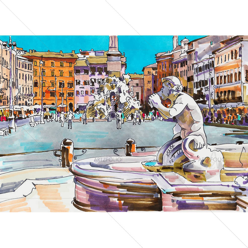 Rome Italy Cityscape D5 — custom-size art design 5003985