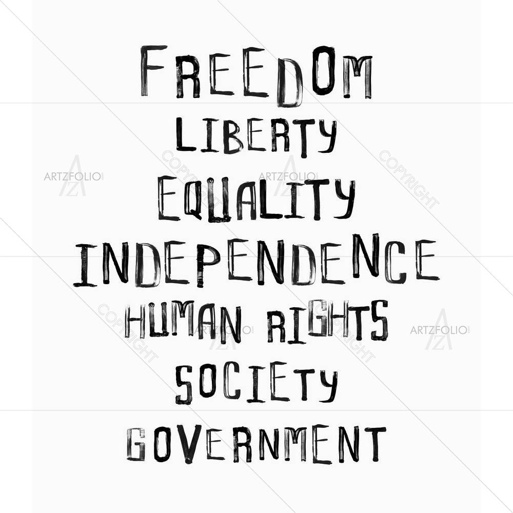 Freedom & Independence Stamp Art — custom-size art design 5003991