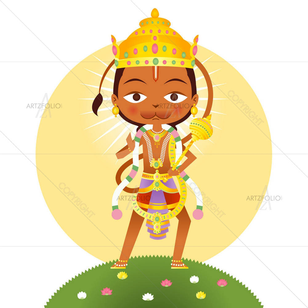 Hanuman — Devotional custom art by ArtzFolio
