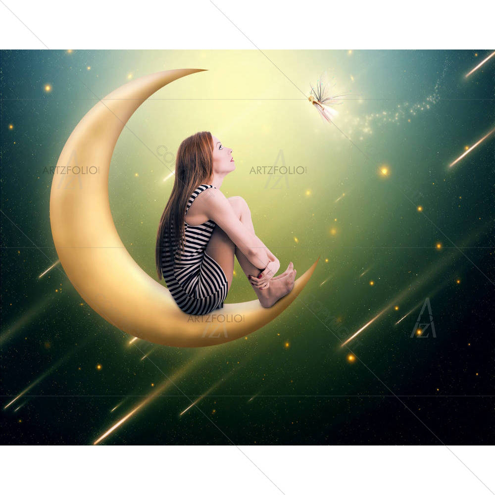 Lonely Thoughtful Woman — custom-size art design 5004013