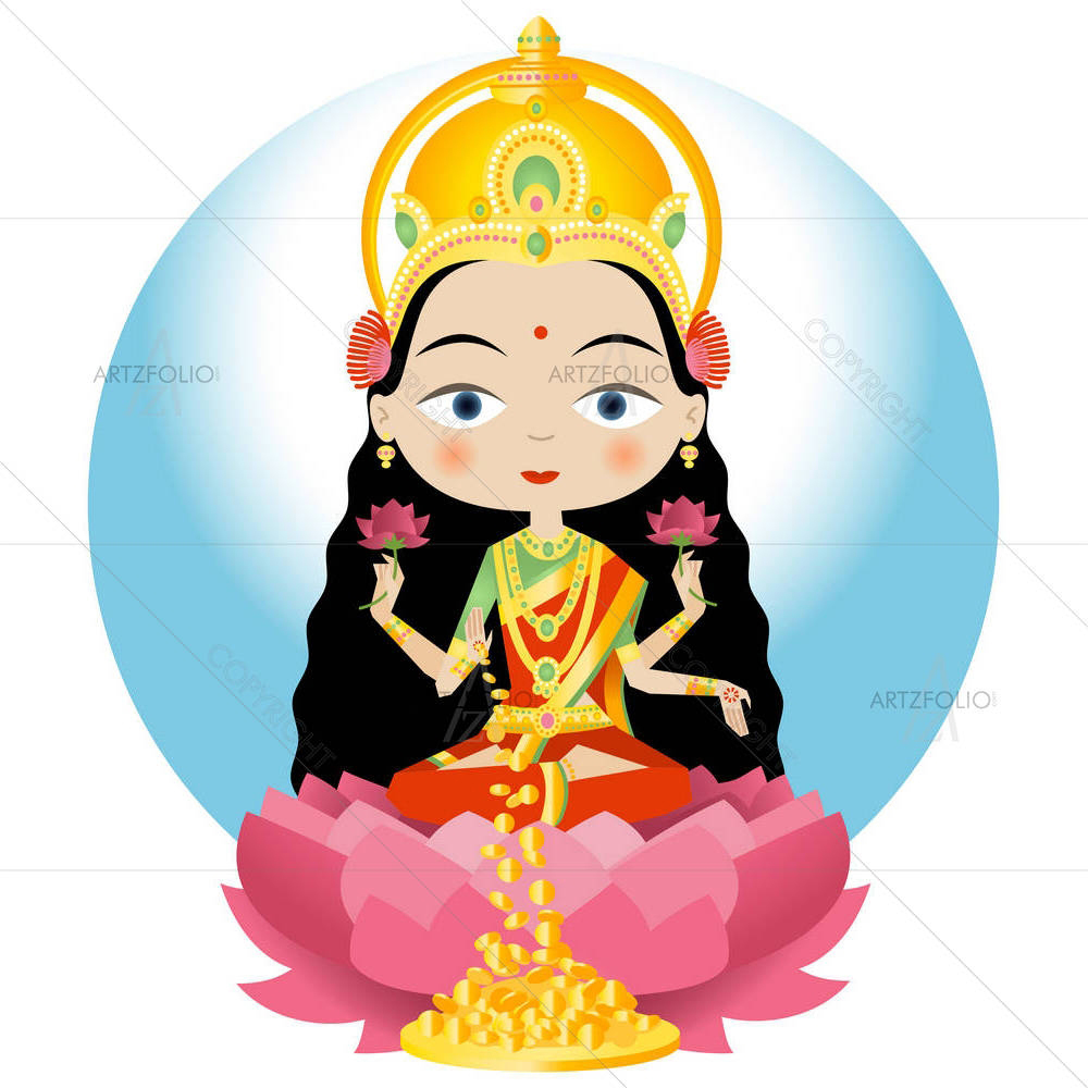 Hindu Goddess Lakshmi D1 — custom-size art design 5004014