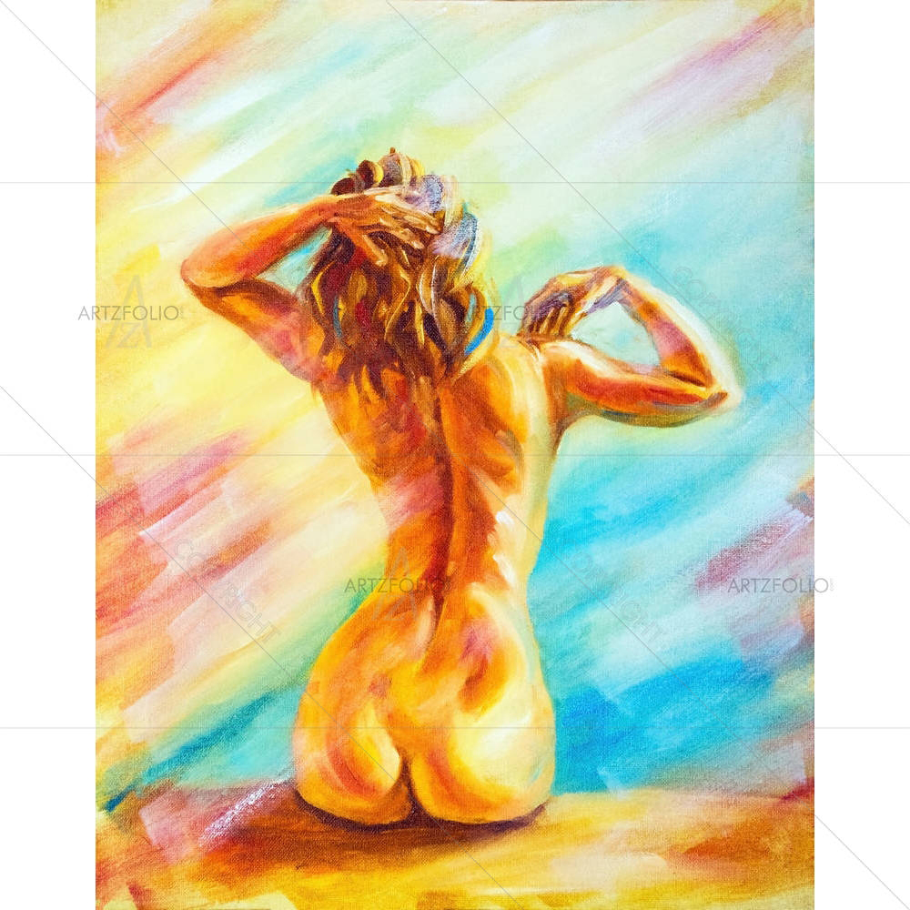 Beautiful Woman Sitting D2 — custom-size art design 5004021