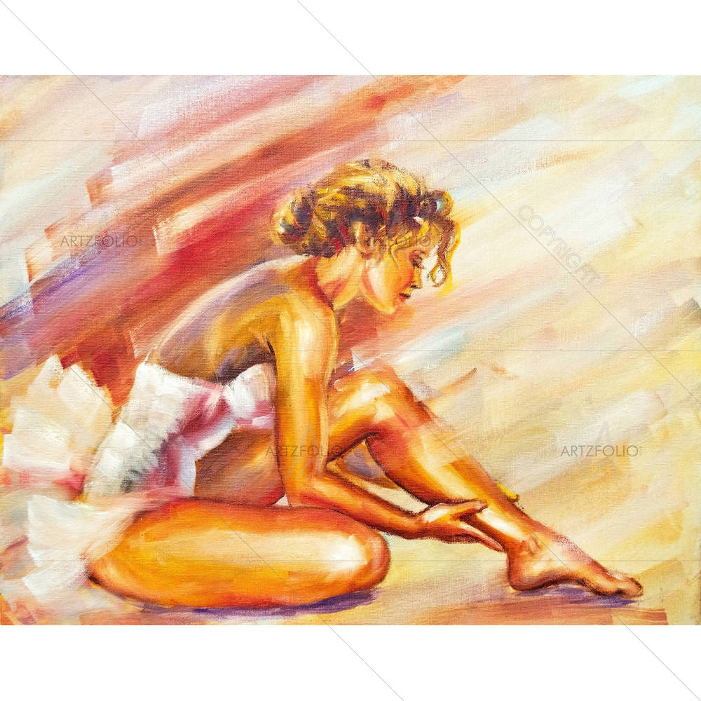 Beautiful Sitting Ballerina D3 — Adult custom art by ArtzFolio