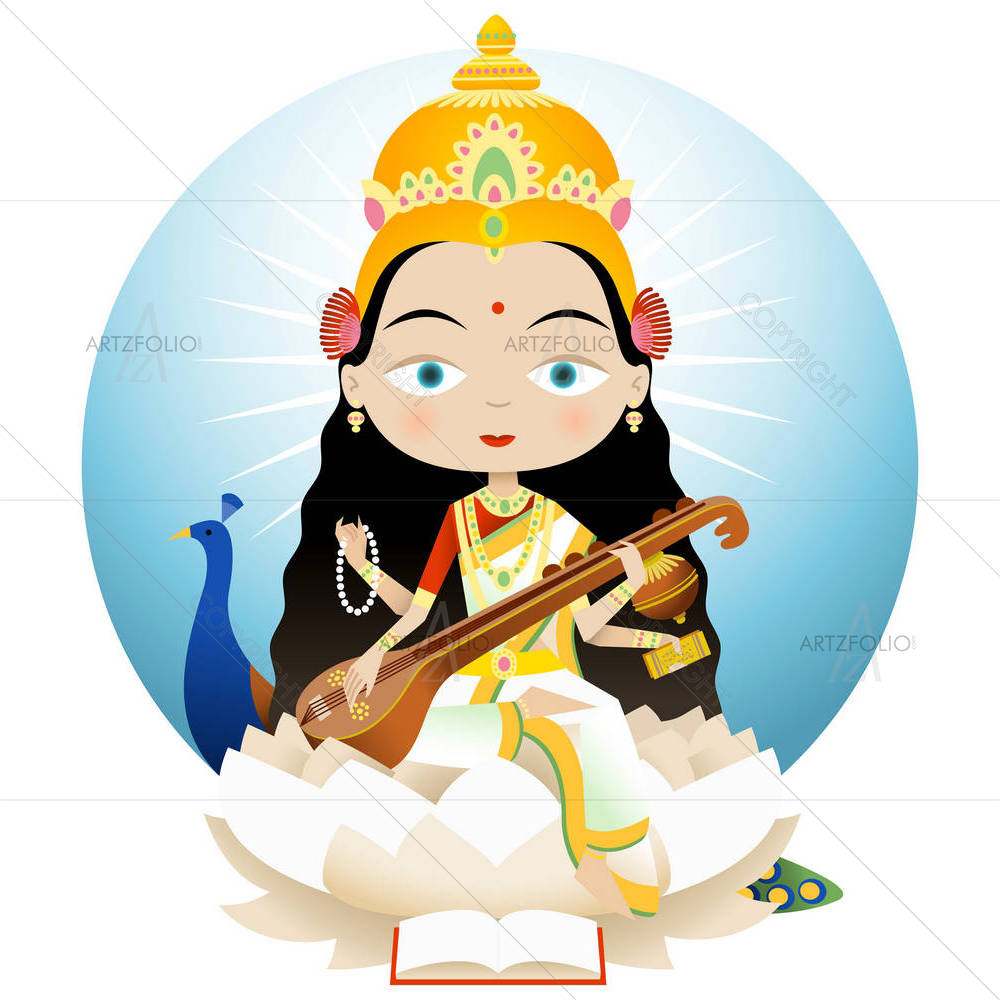 Hindu Goddess Saraswati D1 — custom-size art design 5004027