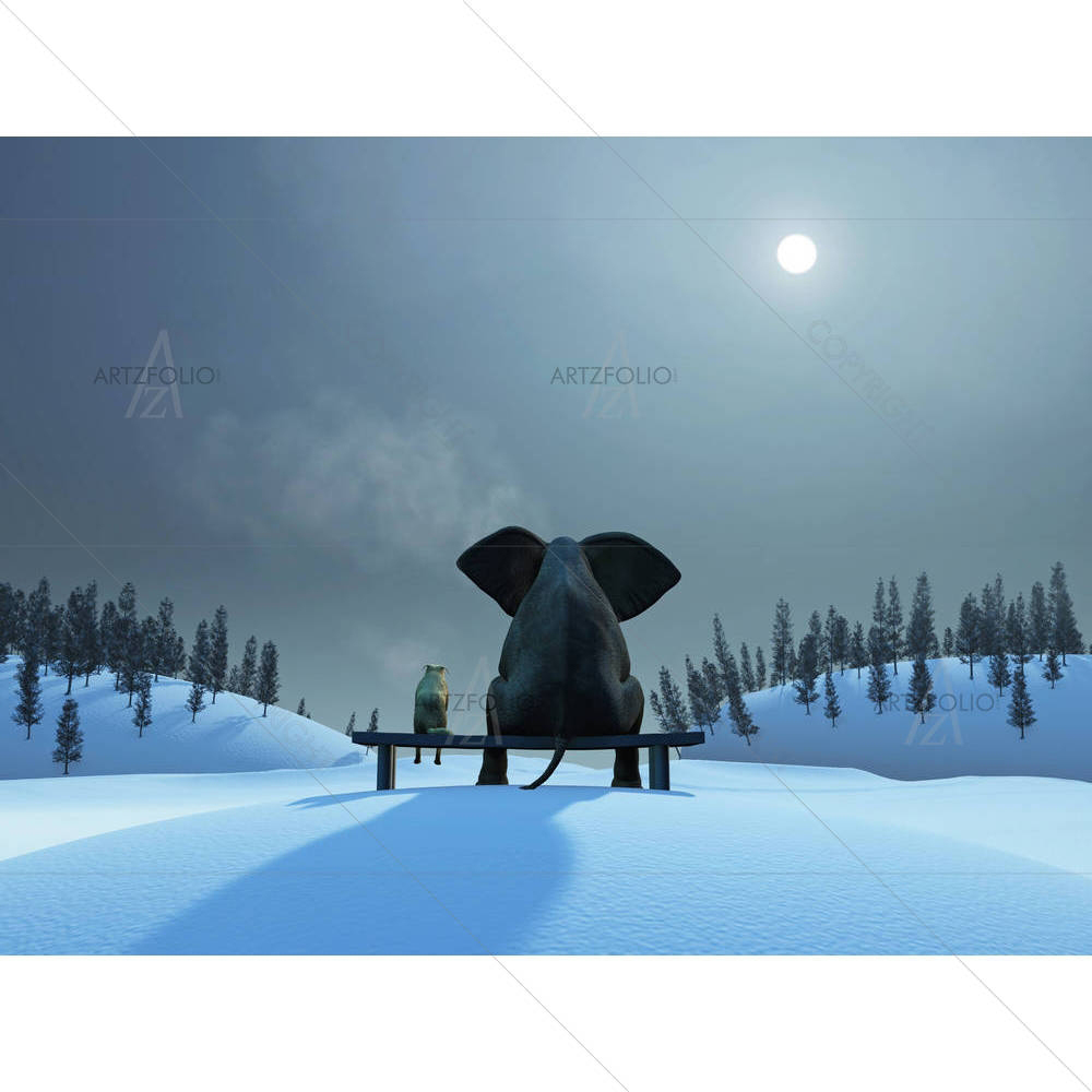 Elephant & Dog D4 — custom-size art design 5004033