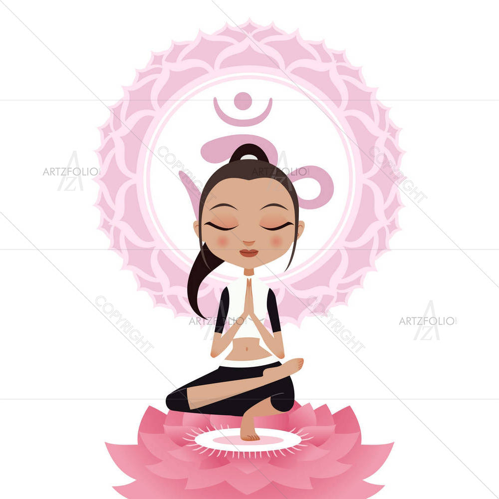 Lotus Position Asana Woman — Devotional custom art by ArtzFolio