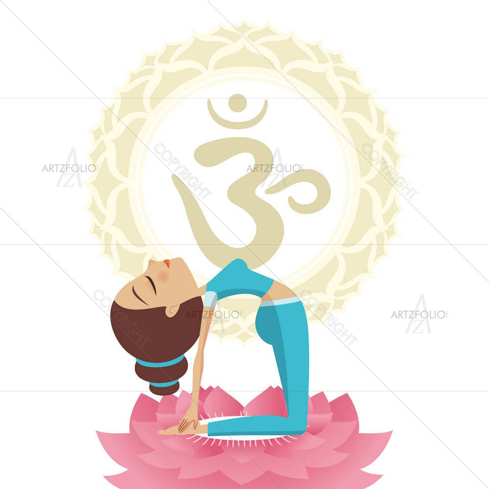 Camel Pose Asana Yoga Practice — Devotional custom art by ArtzFolio