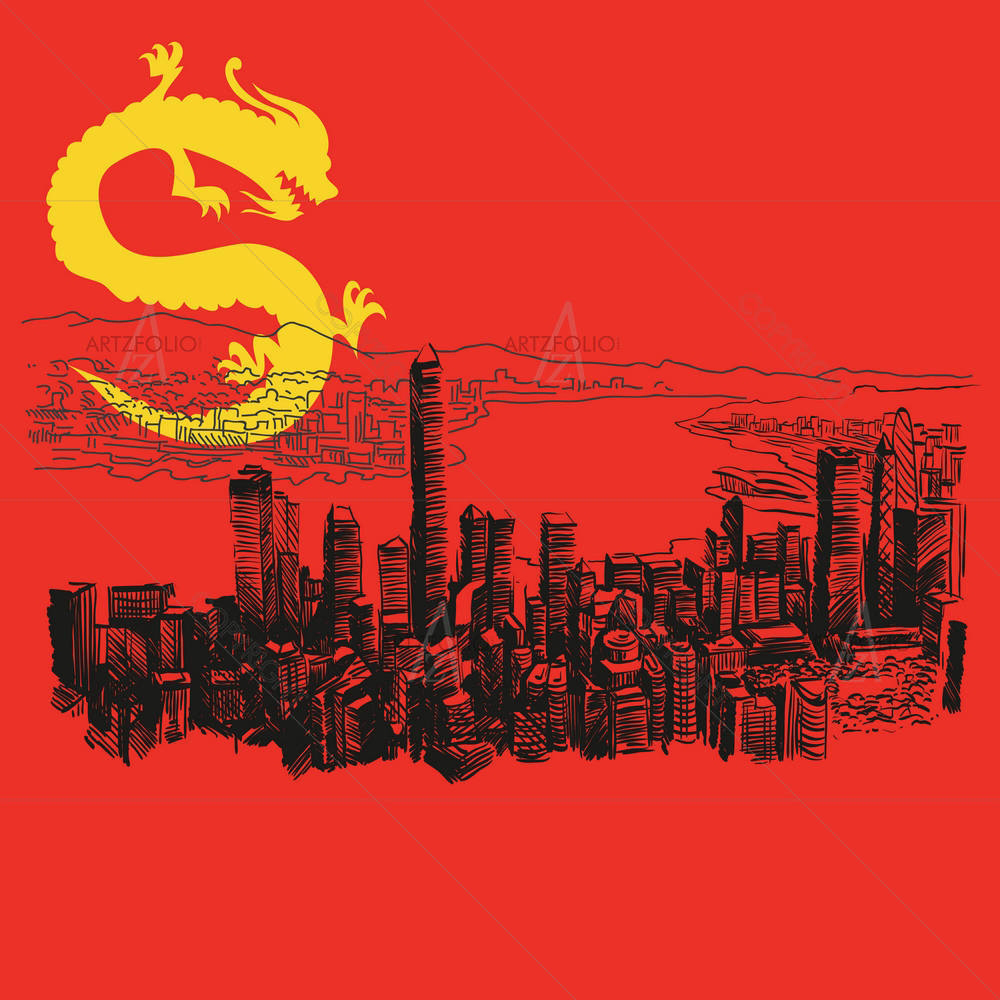Hong Kong City Line — Animated Cartoons custom art by ArtzFolio