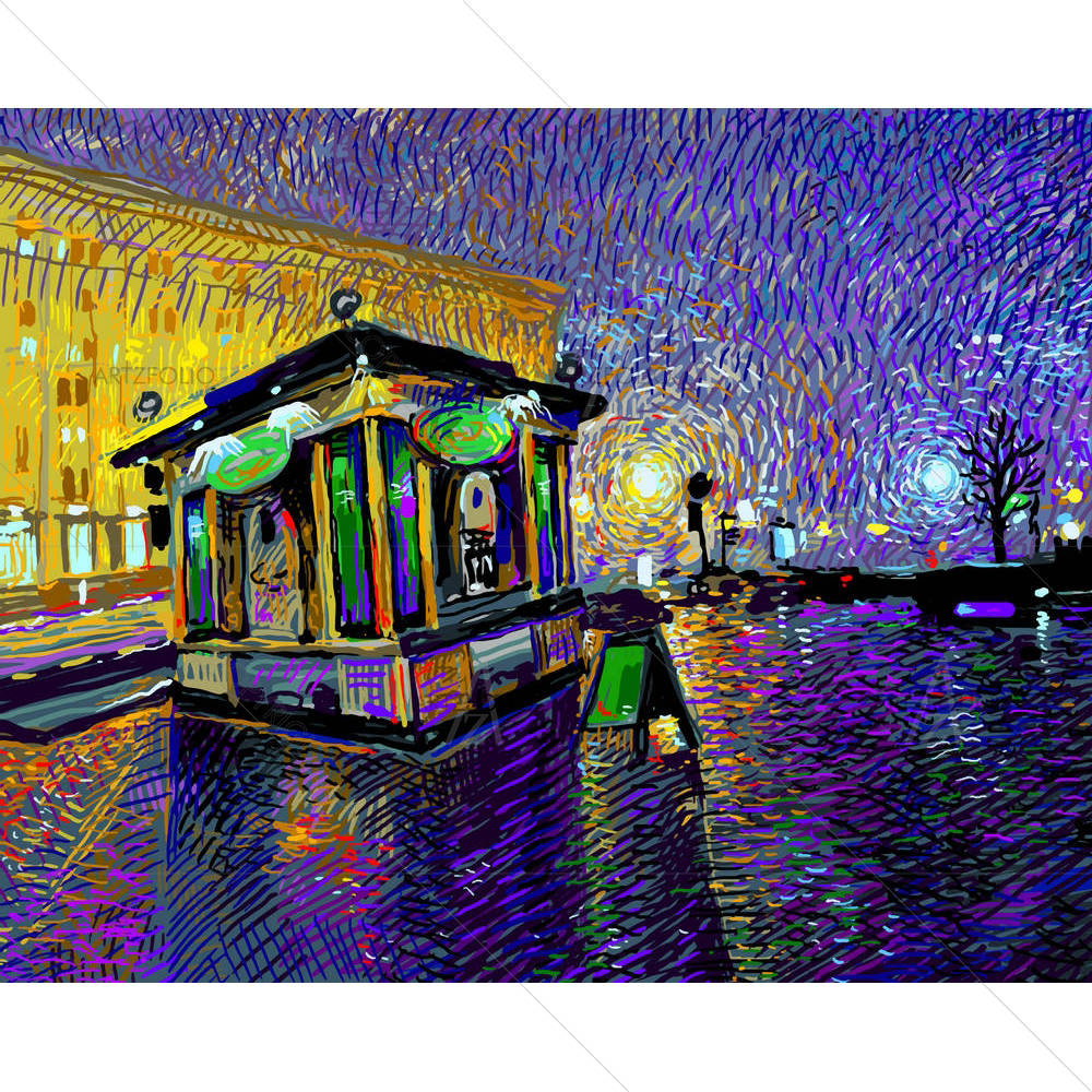 Night Kyiv City — custom-size art design 5004076