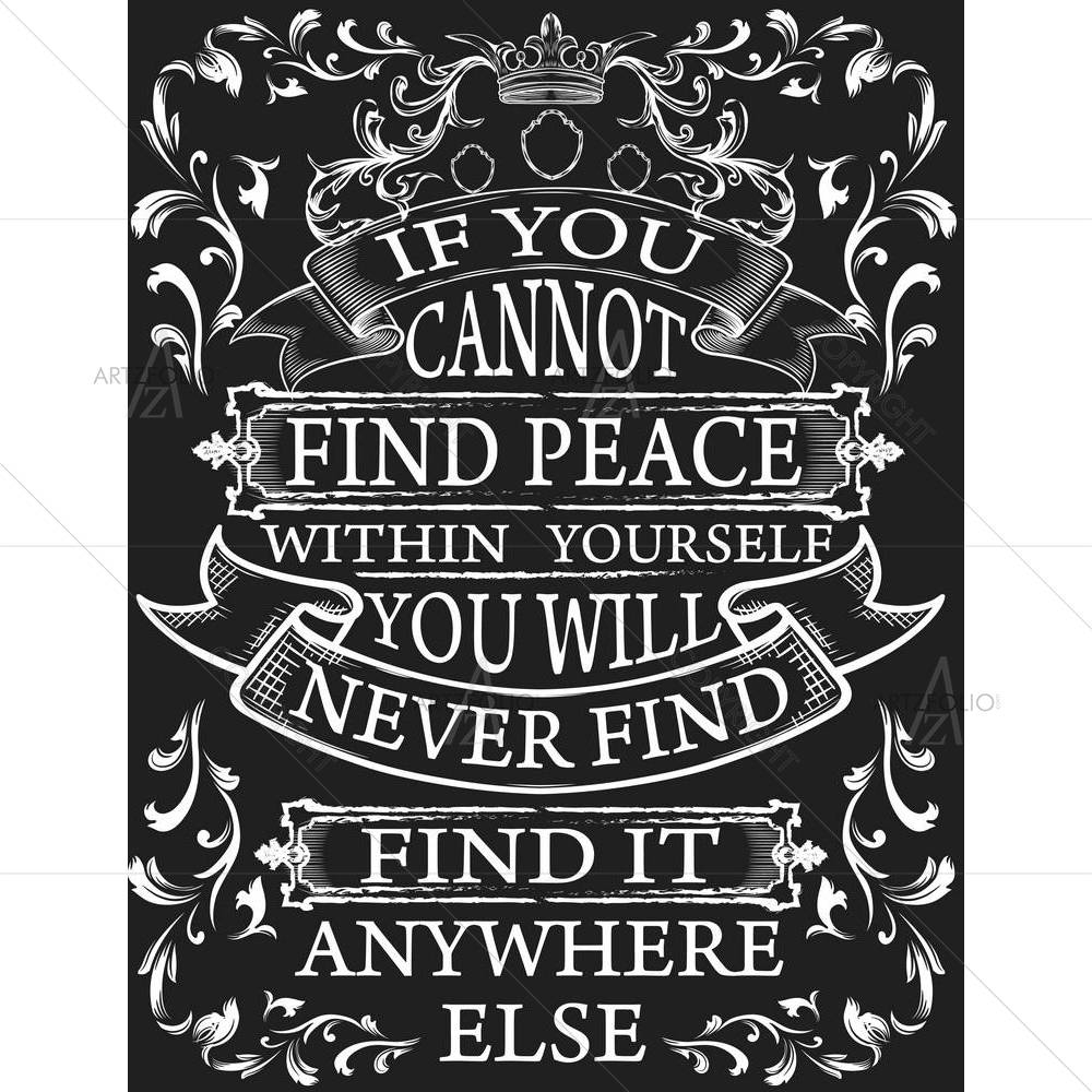 Find Peace Typography Art — custom-size art design 5004085
