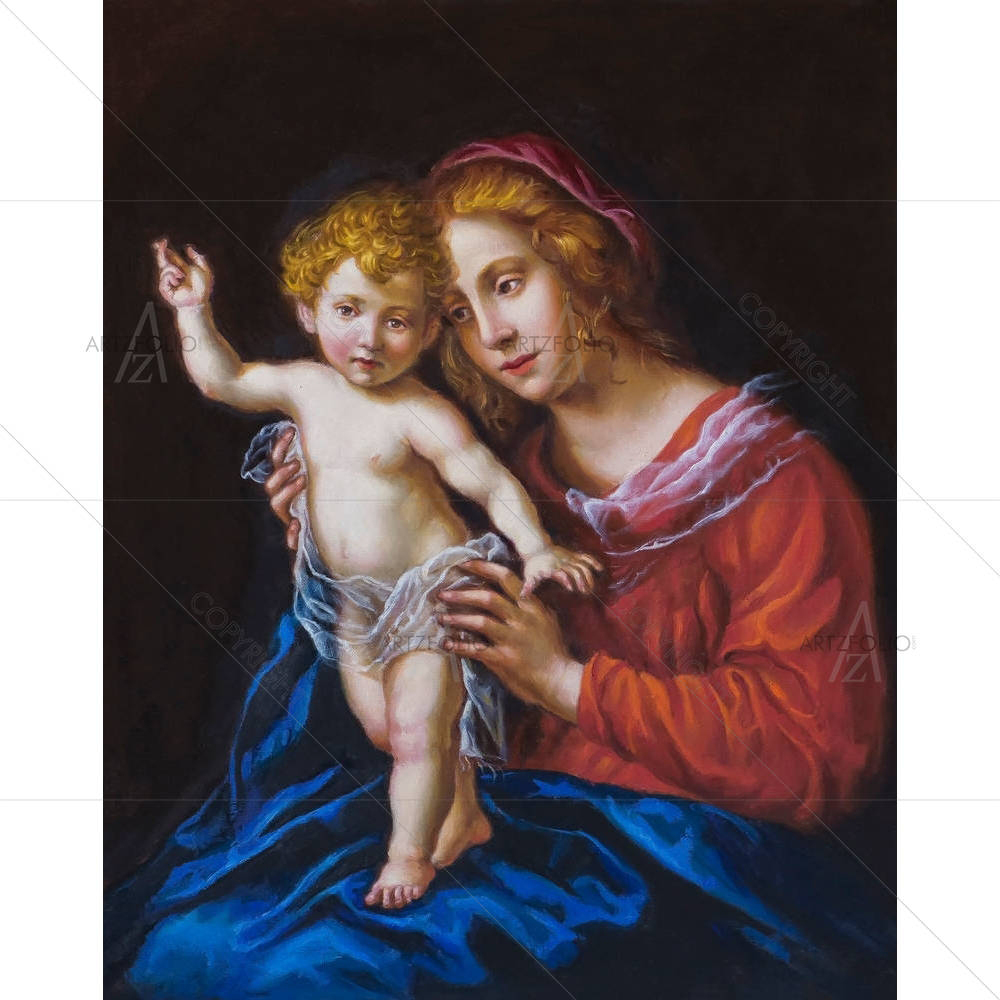 Young Woman & Her Child — custom-size art design 5004091