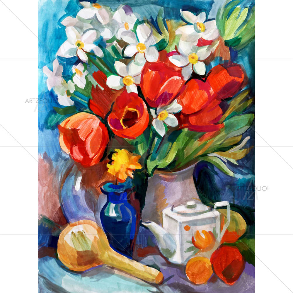 Bouquet Of Flowers D1 — Botanical custom art by ArtzFolio