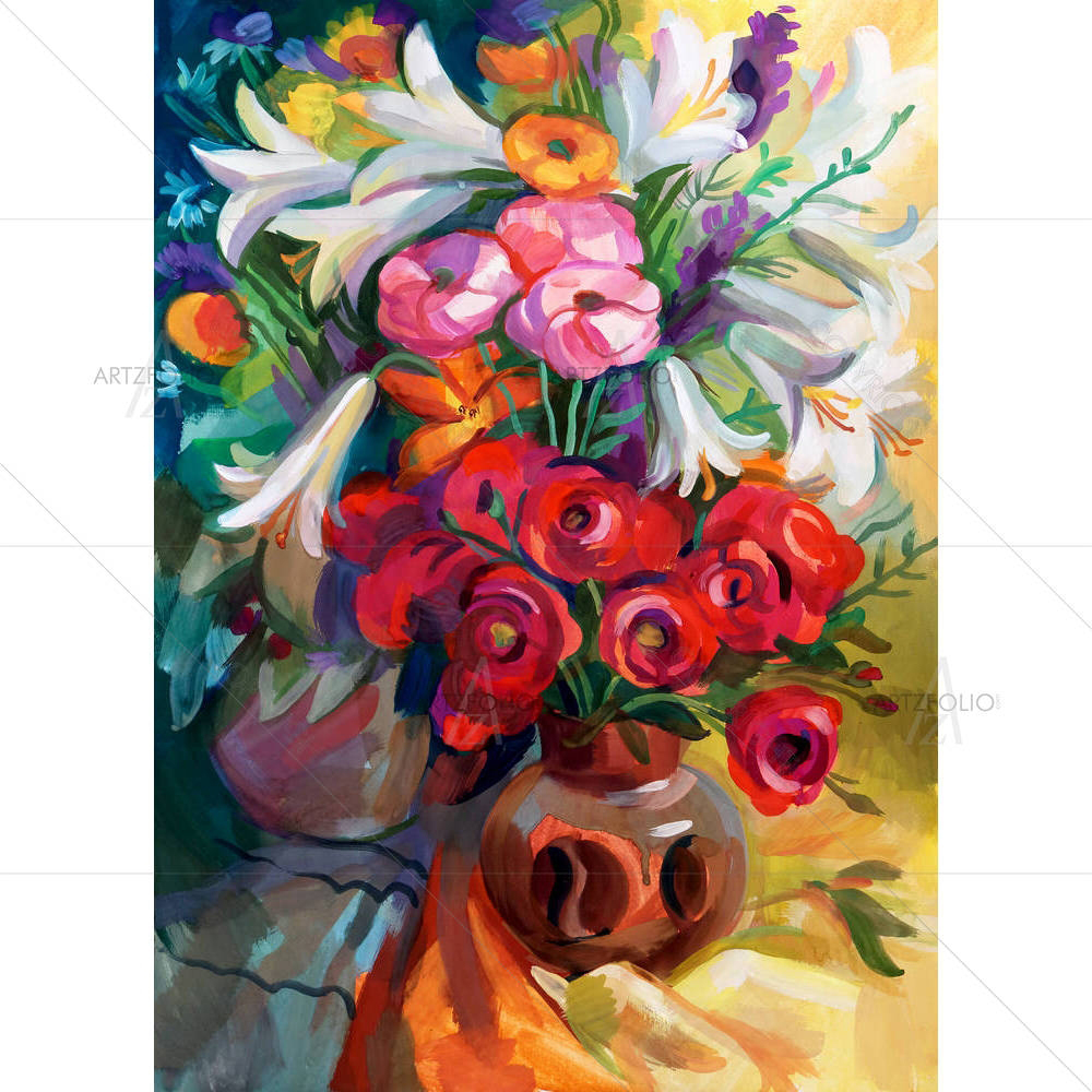 Bouquet Of Flowers D2 — custom-size art design 5004099