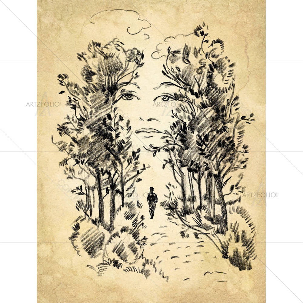 Surreal Portrait Of A Woman — Ancient custom art by ArtzFolio
