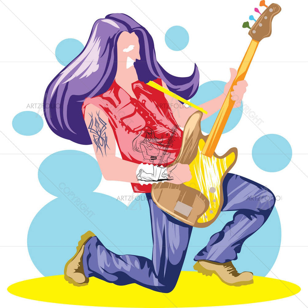Heavy Guitarist D2 — Animated Cartoons custom art by ArtzFolio