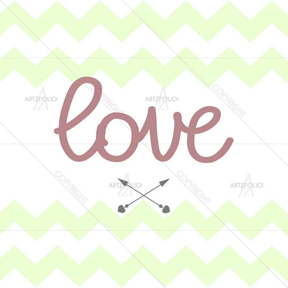 Zigzac Green Love Sign Arrows — Arrows art