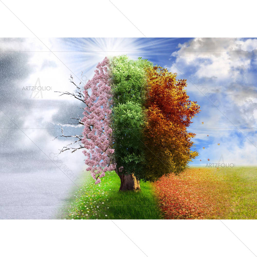 Four Season Tree — Botanical custom art by ArtzFolio