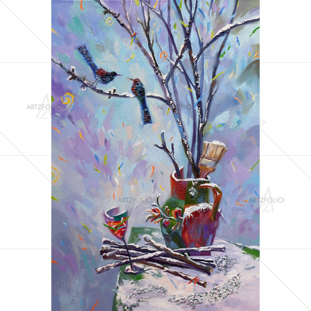 Still Life With Birds — custom-size art design 5004126