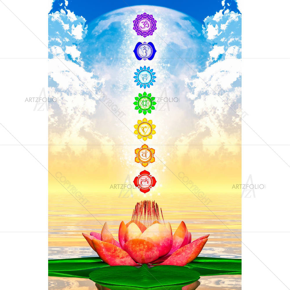 Sacred Lotus & Chakras D1 — Others Sacred custom art by ArtzFolio