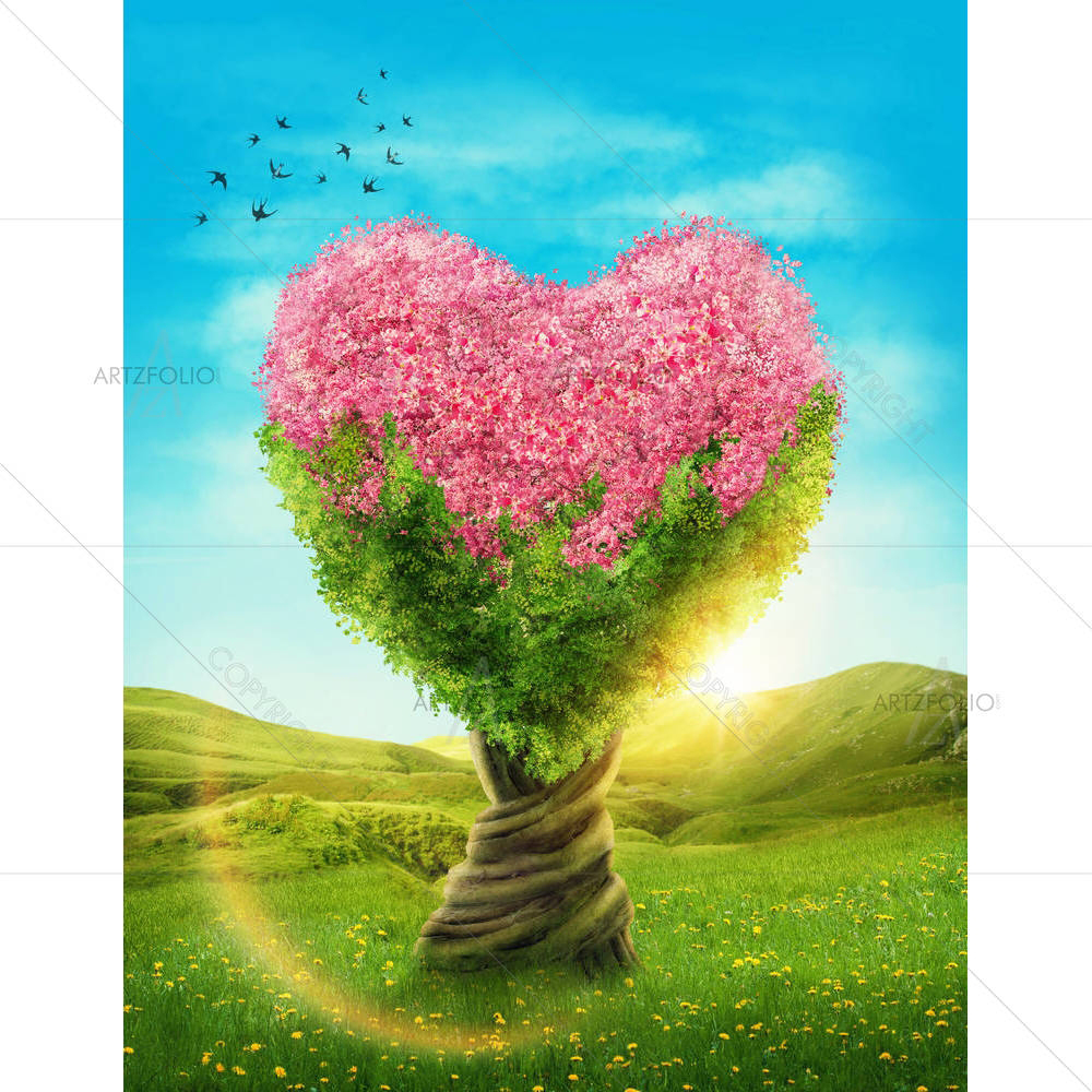 Heart Shaped Tree D3 — Botanical custom art by ArtzFolio