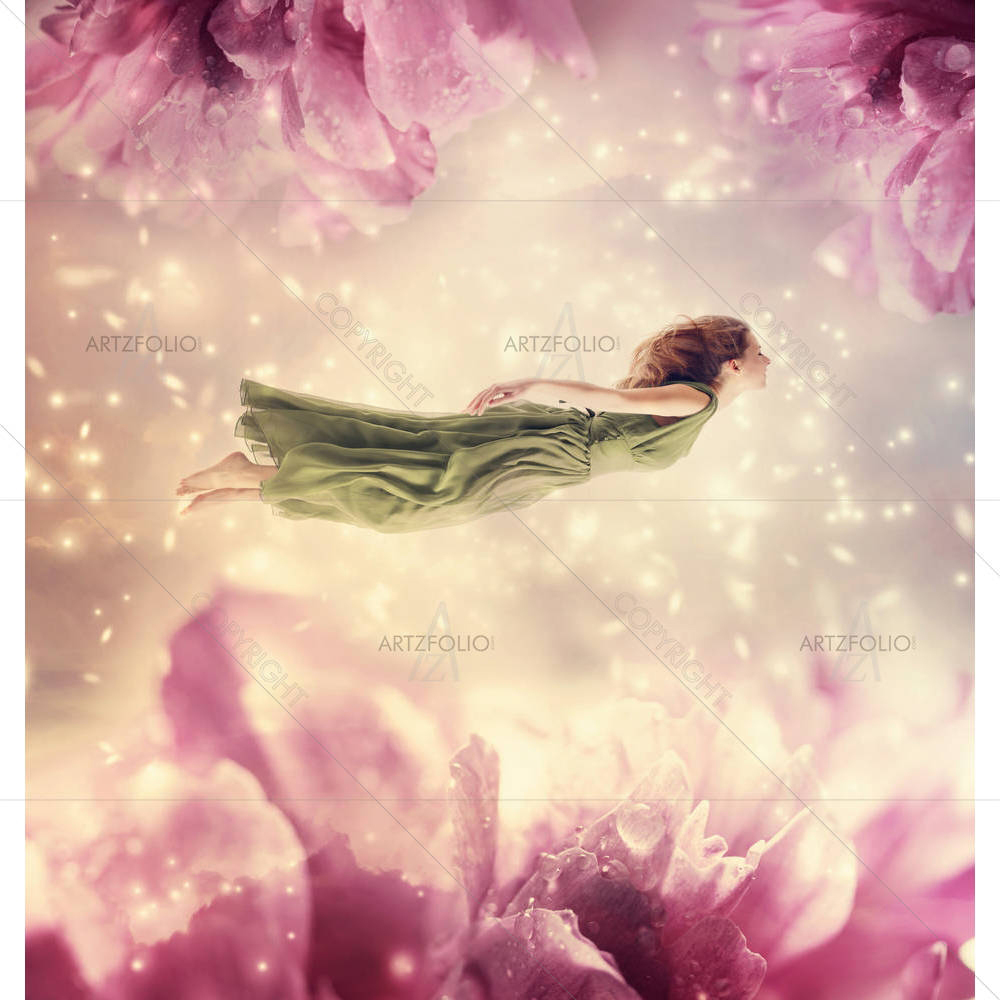 Woman With Flowers — custom-size art design 5004141