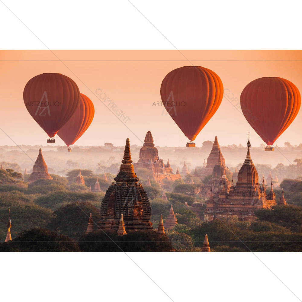 Hot Air Balloon, Myanmar — custom-size art design 5004178