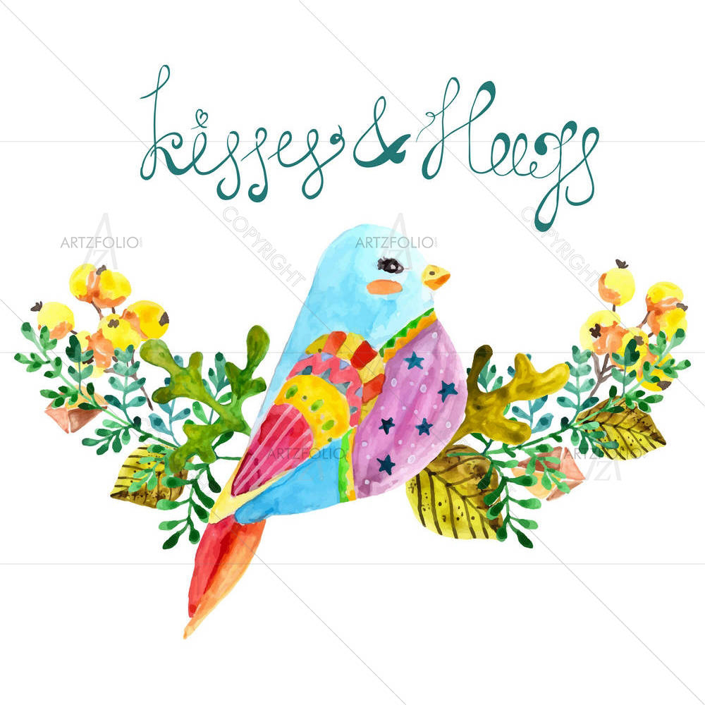 Bird & Flowers D1 — custom-size art design 5004182