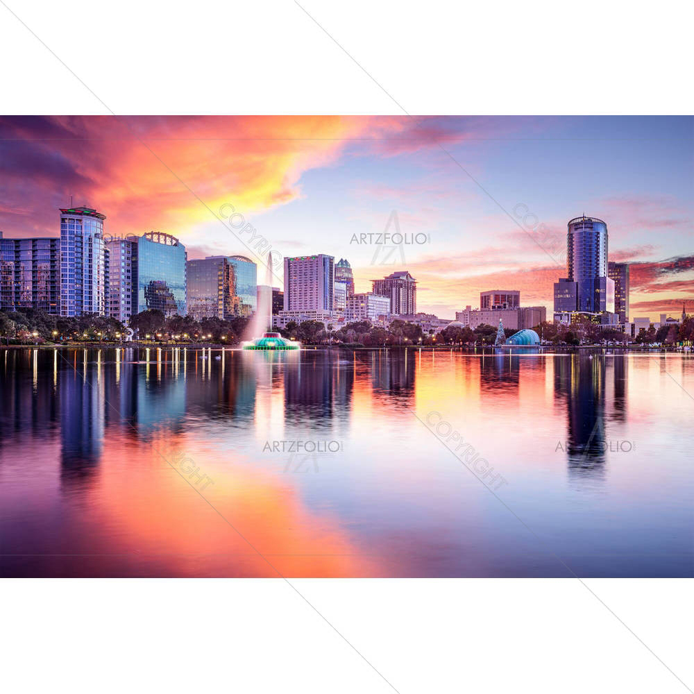Downtown City Skyline Of Orlando Florida, USA — custom-size art design 5004186