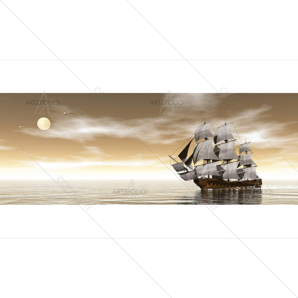 Old Merchant Ship D2 — custom-size art design 5004192