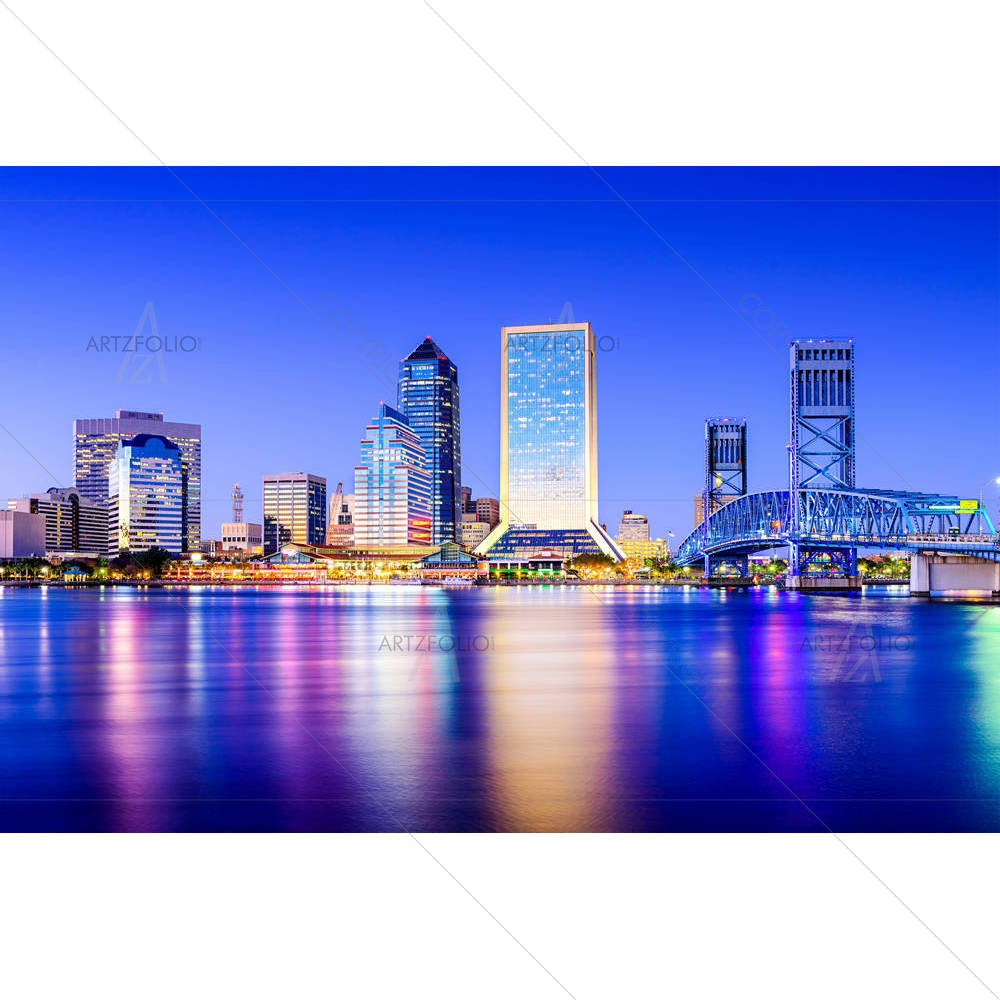 Downtown City Skyline Of Jacksonville, Florida USA — custom-size art design 5004198