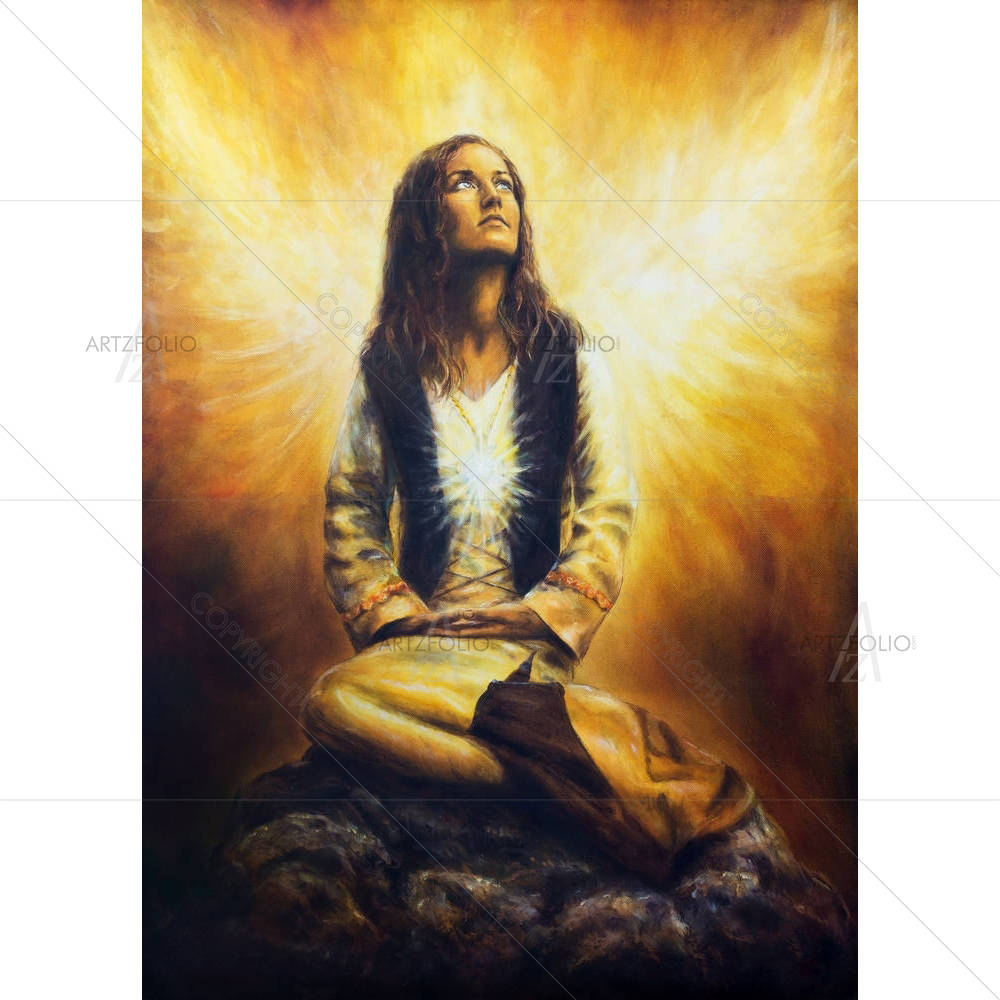 Young Woman In Angel Wings — custom-size art design 5004206