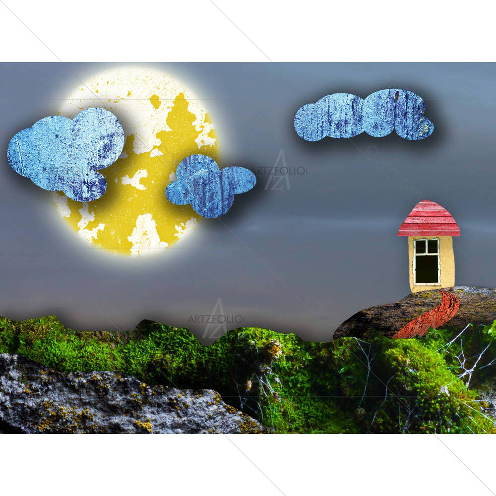 Mountain At Night — custom-size art design 5004210