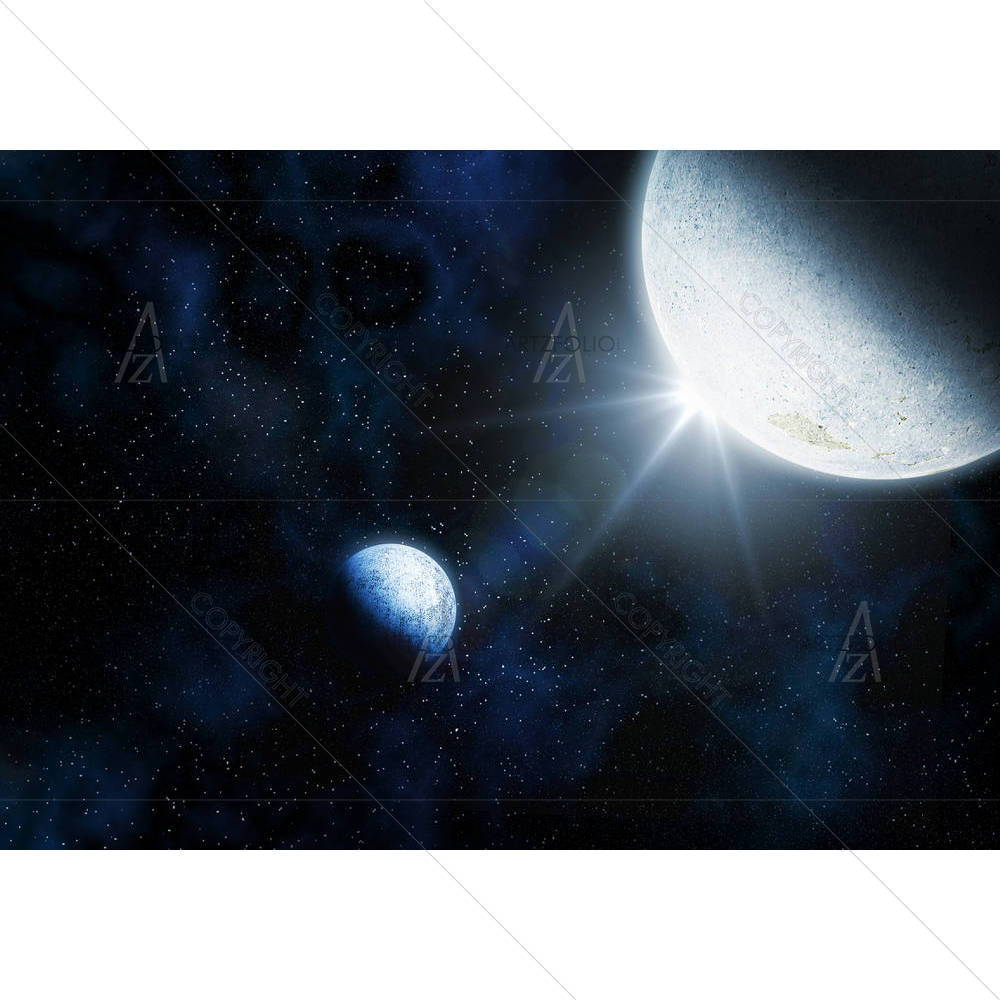 Space Sky With Fictional Planets — custom-size art design 5004212