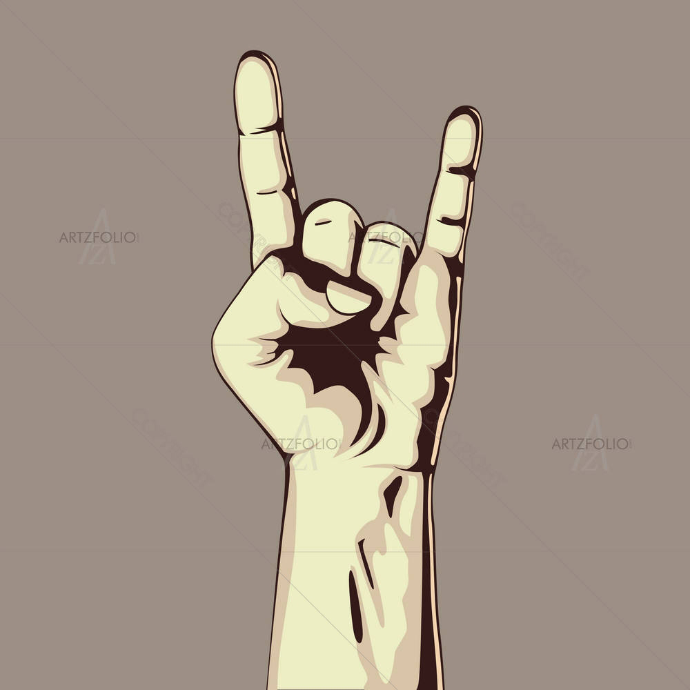 Hand In Rock Sign — custom-size art design 5004220