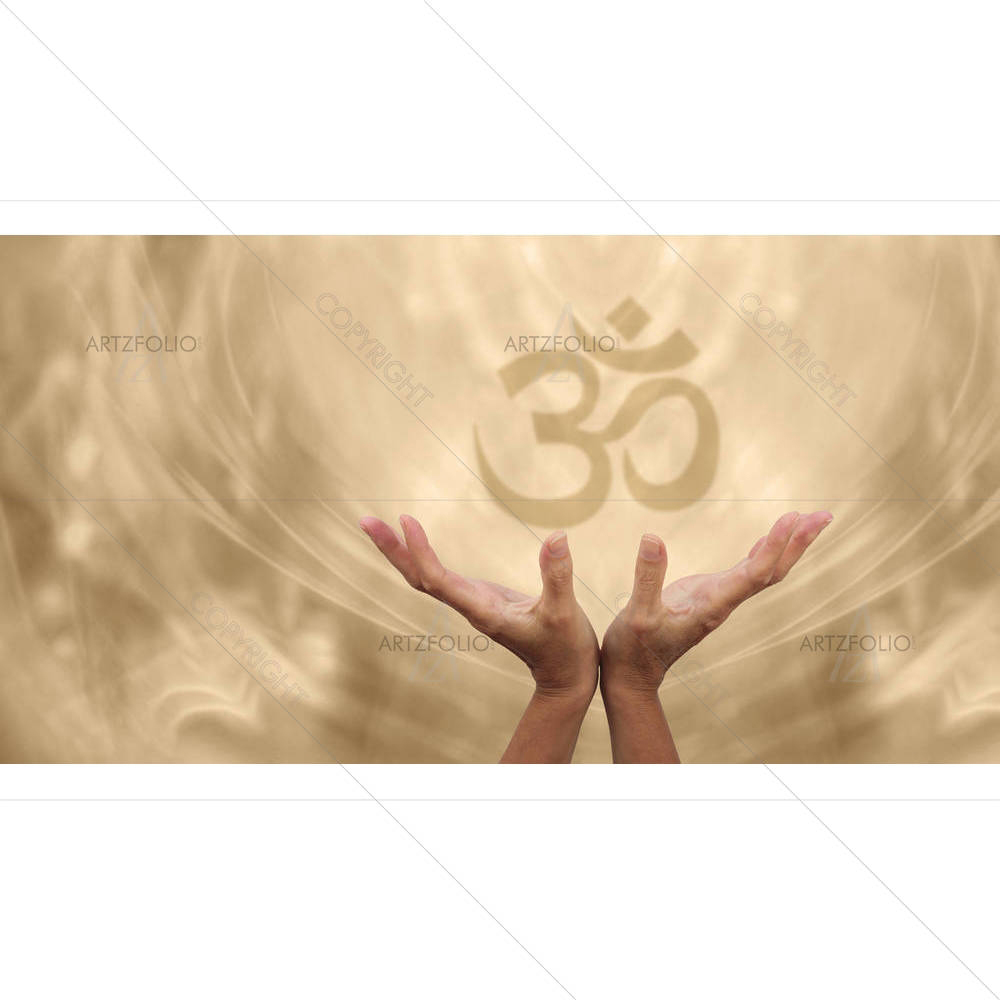 Golden Om Healing Energy — Devotional custom art by ArtzFolio