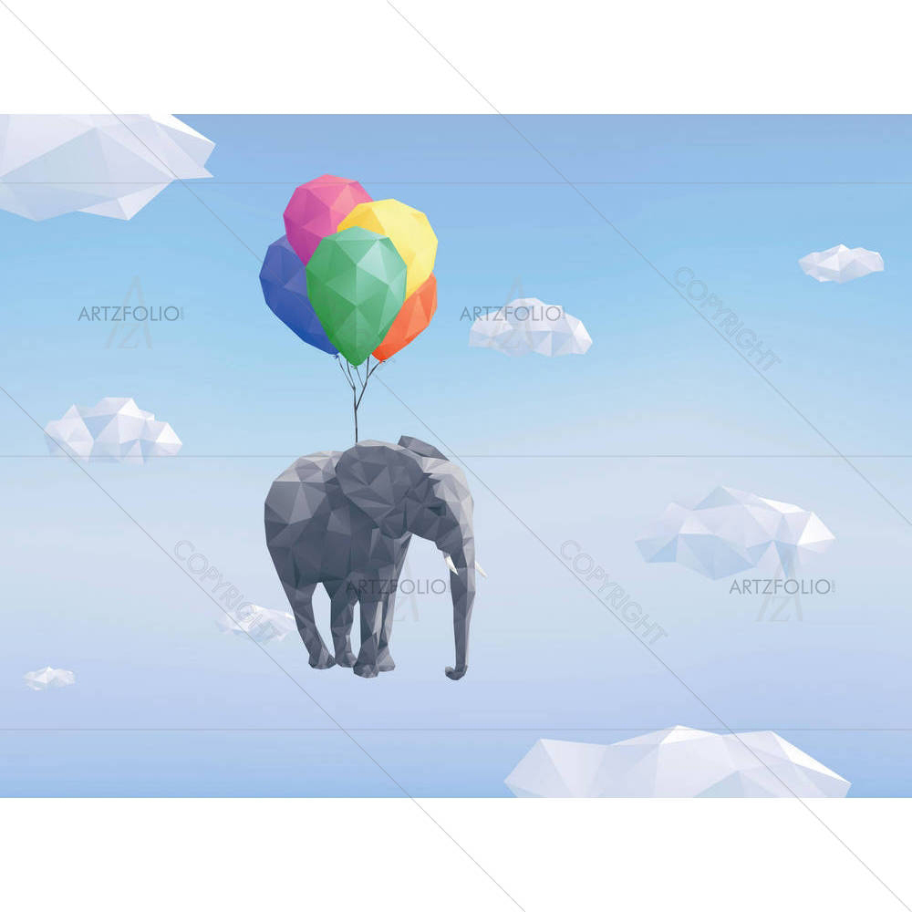 Low Poly Elephant — Abstract custom art by ArtzFolio