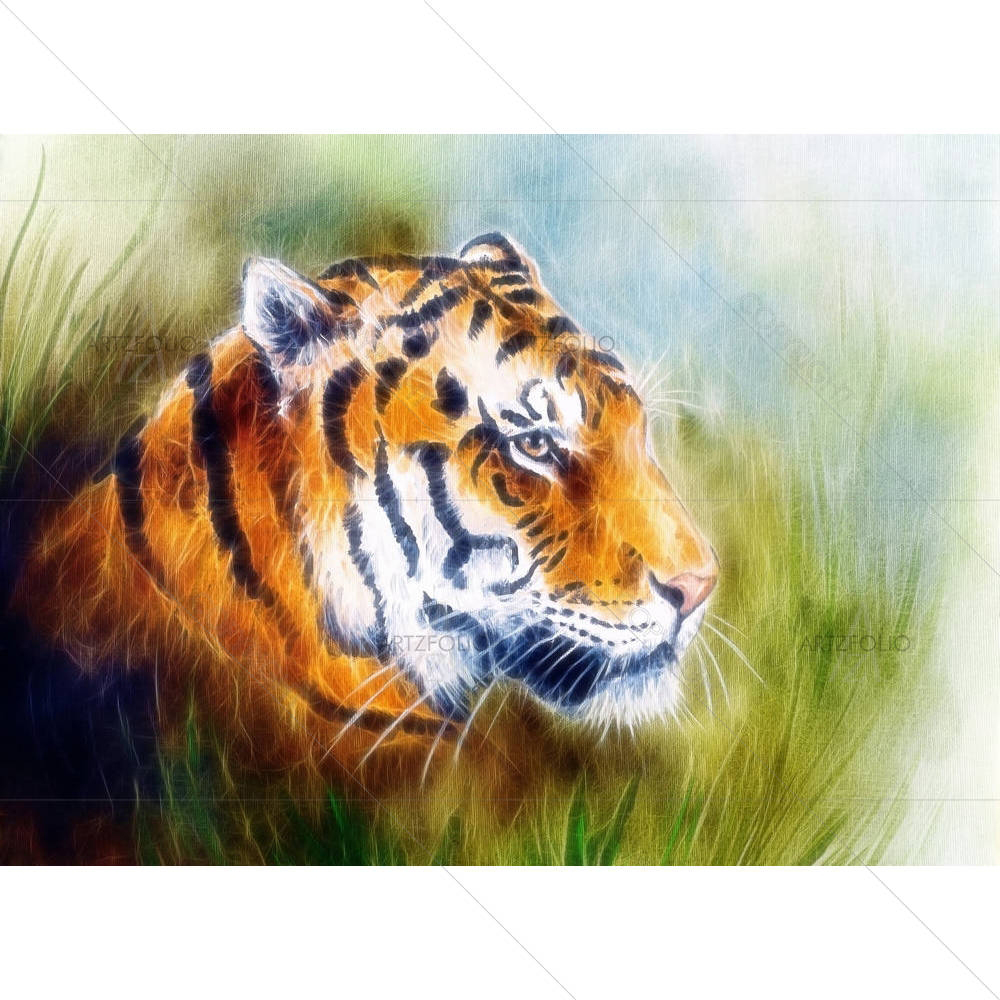 Mighty Fierce Tiger — Abstract custom art by ArtzFolio