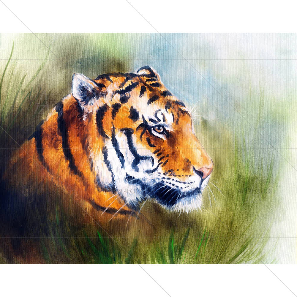 Tiger Portrait D2 — Abstract custom art by ArtzFolio