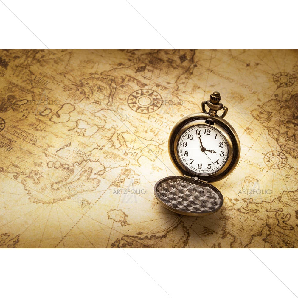 Vintage Antique Pocket Watch D3 — Abstract custom art by ArtzFolio