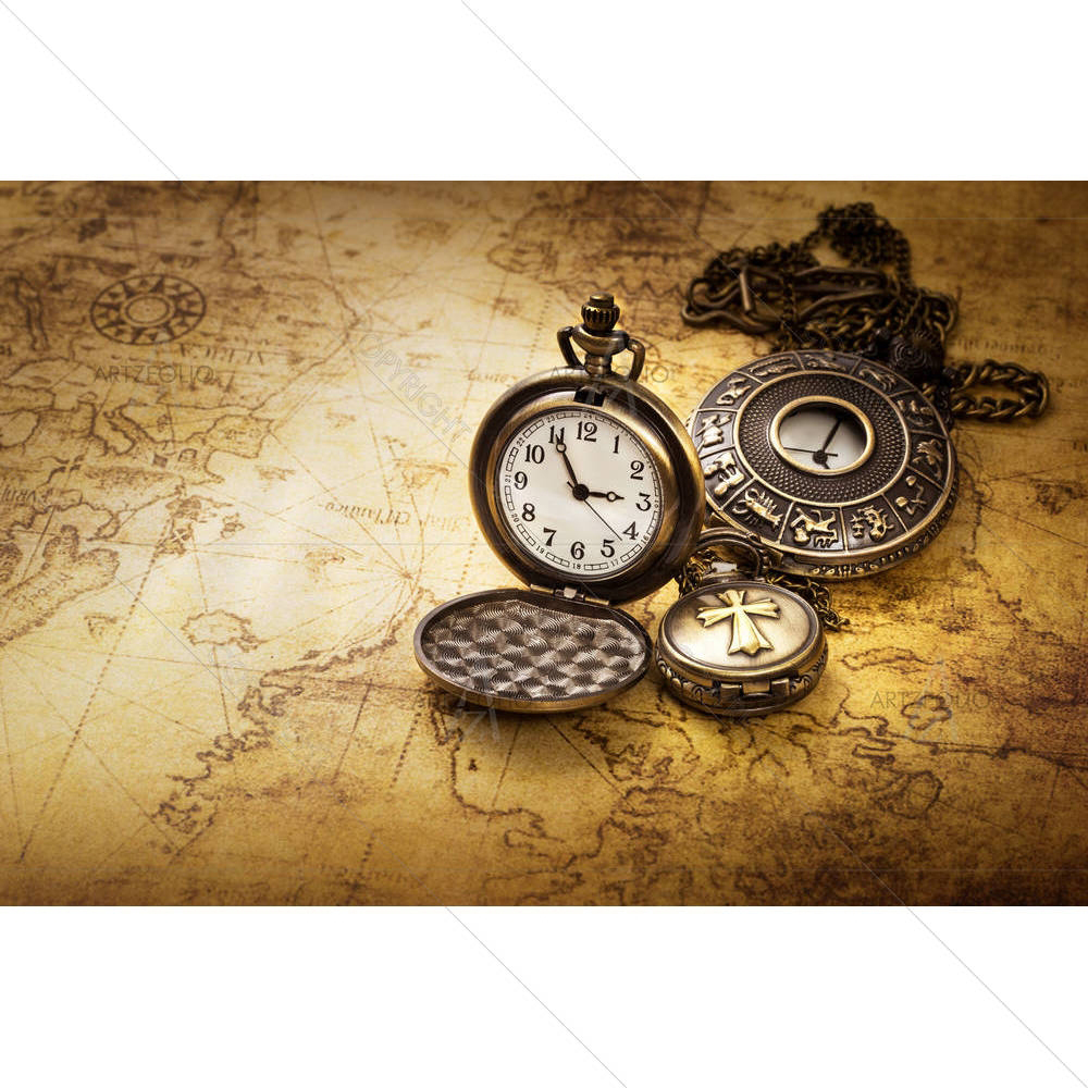 Vintage Antique Pocket Watch D4 — custom-size art design 5004309
