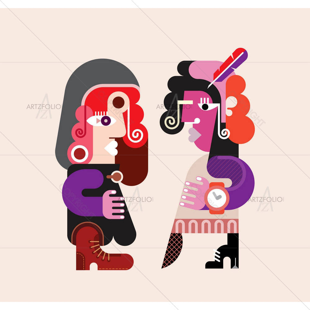Two Modern Stylish Women — custom-size art design 5004316