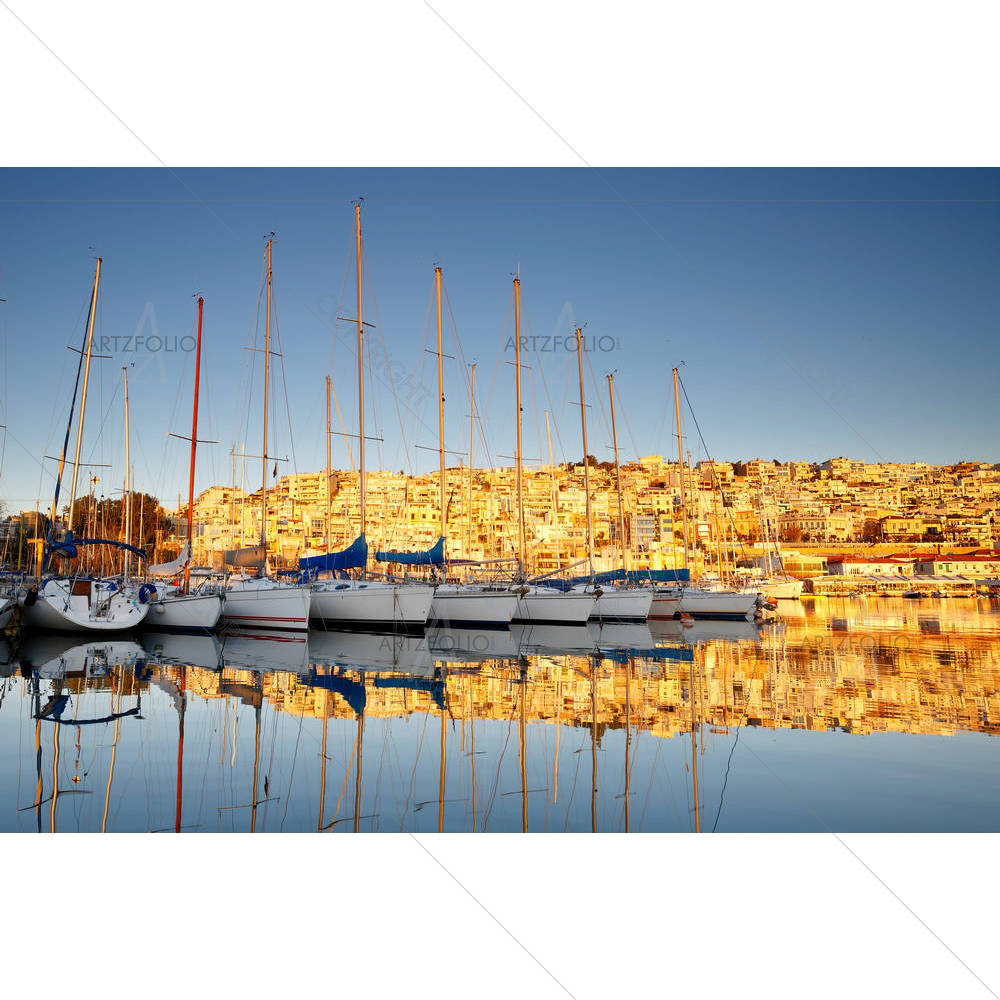 Yachts In Mikrolimano Marina In Athens, Greece — custom-size art design 5004333