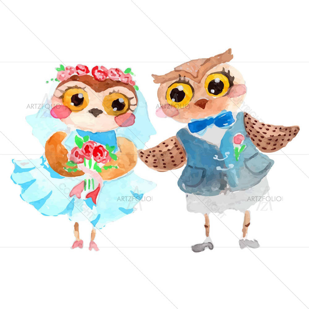 Cute Owls D1 — custom-size art design 5004334