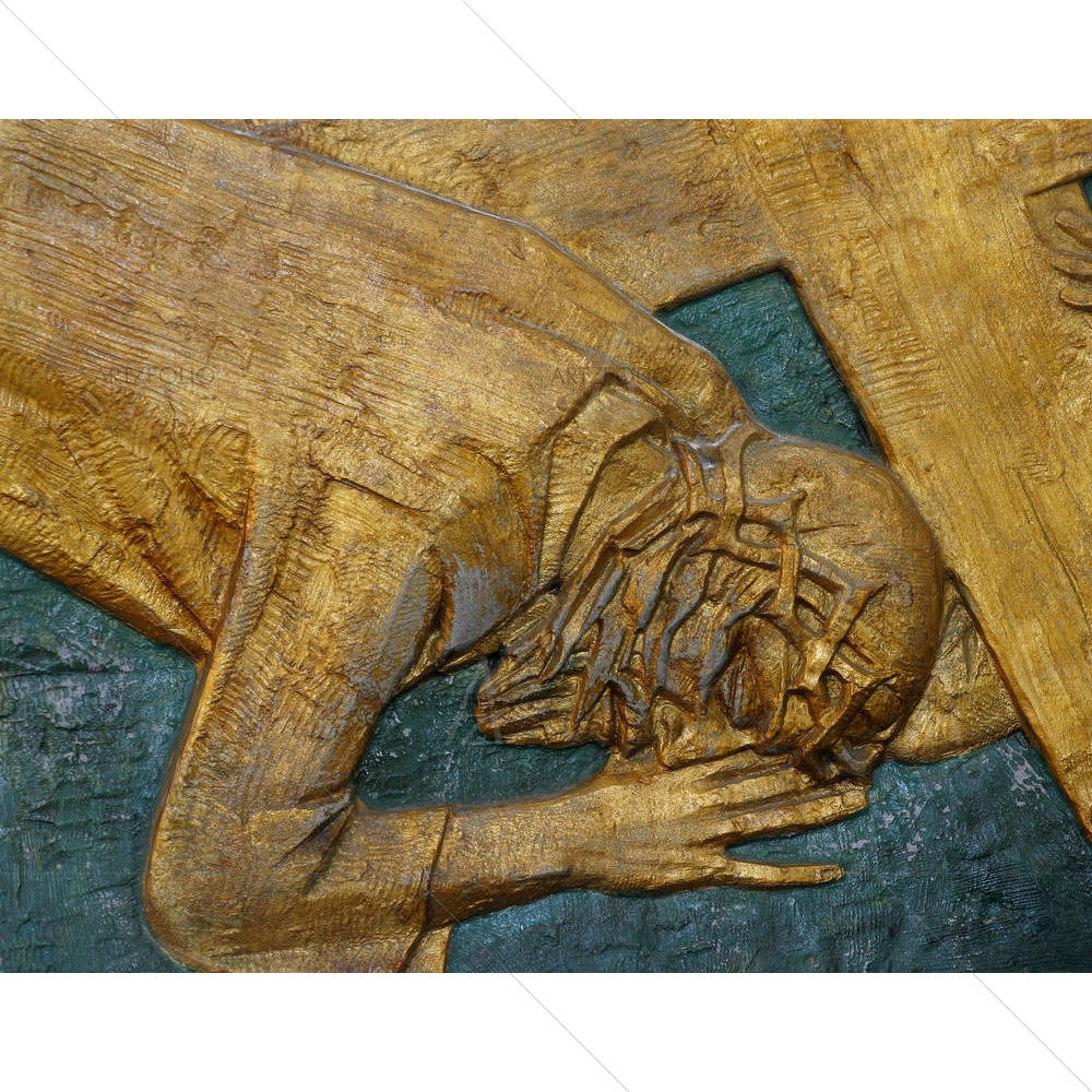 7th Station Of Cross Jesus Falls The Second Time D2 — custom-size art design 5004340