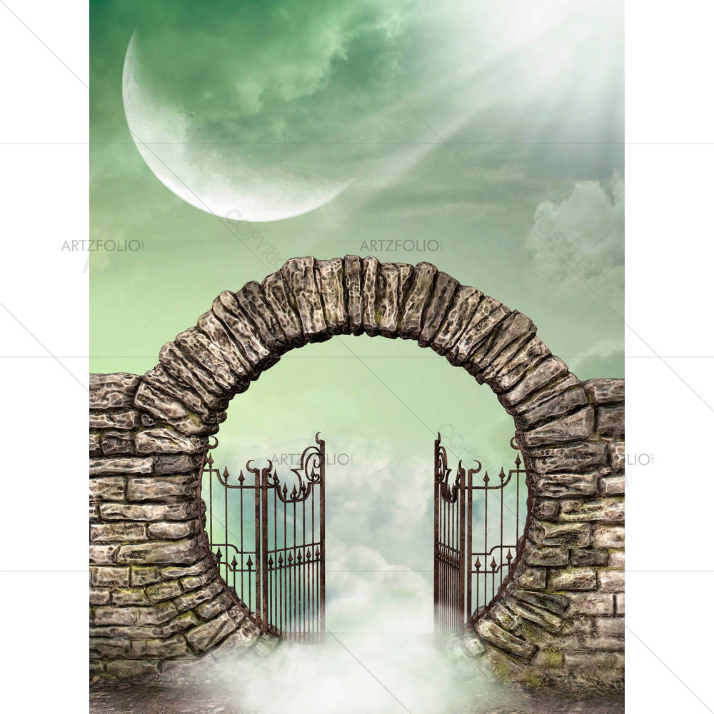 Fantasy Landscape In The Heaven With Gate — custom-size art design 5004359