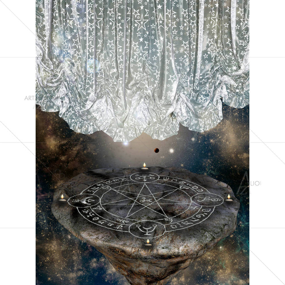 Fantasy Landscape In Sky With Floating Island — Landscapes custom art by ArtzFolio